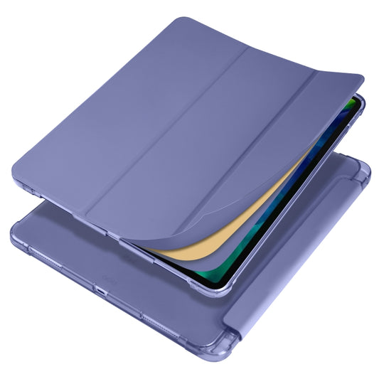 For iPad Air 13 2025 / 2024 / iPad Pro 12.9 (2020) / iPad Pro 12.9(2018) 3-folding Horizontal Flip PU Leather + Shockproof TPU Tablet Case with Holder & Pen Slot(Lavender Purple) by buy2fix