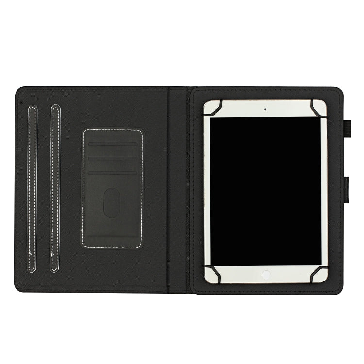 For 7 inch Universal Solid Color Horizontal Flip Leather Case with Card Slots & Holder & Pen Slot(Black) - 7 inch by buy2fix | Online Shopping UK | buy2fix