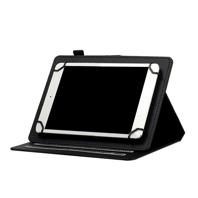 For 7 inch Universal Solid Color Horizontal Flip Leather Case with Card Slots & Holder & Pen Slot(Black) - 7 inch by buy2fix | Online Shopping UK | buy2fix
