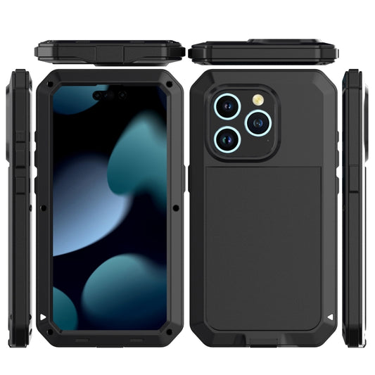 For iPhone 15 Pro Shockproof Life Waterproof Dust-proof Metal + Silicone Phone Case(Black) - iPhone 15 Pro Cases by buy2fix | Online Shopping UK | buy2fix