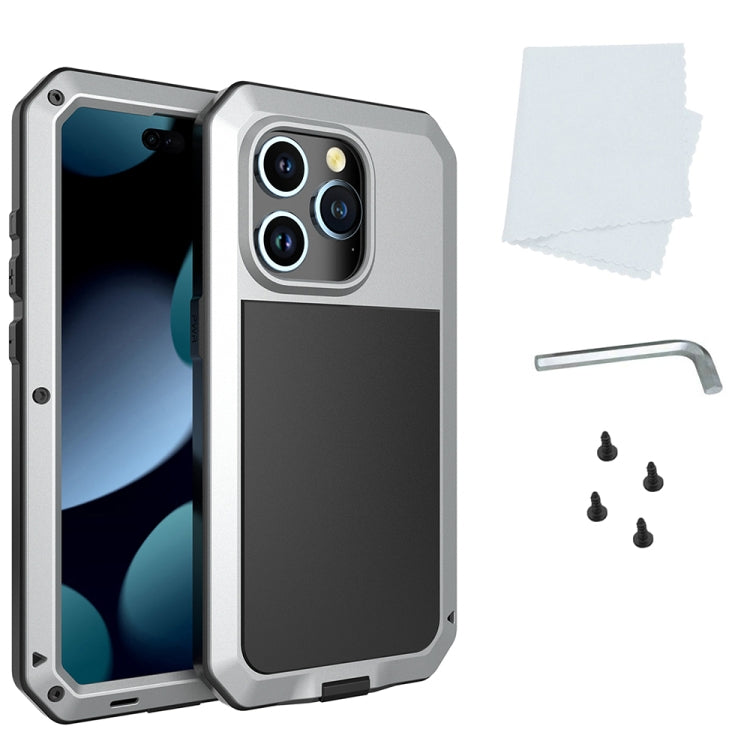 For iPhone 15 Pro Shockproof Life Waterproof Dust-proof Metal + Silicone Phone Case(Silver) - iPhone 15 Pro Cases by buy2fix | Online Shopping UK | buy2fix