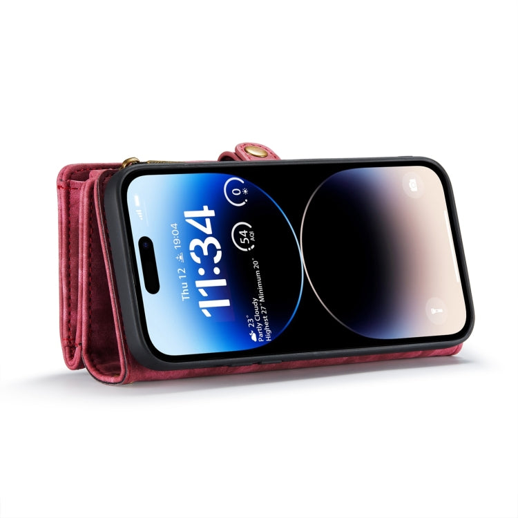 For iPhone 15 Pro Max CaseMe 008 Detachable Multifunctional Leather Phone Case(Red) by CaseMe