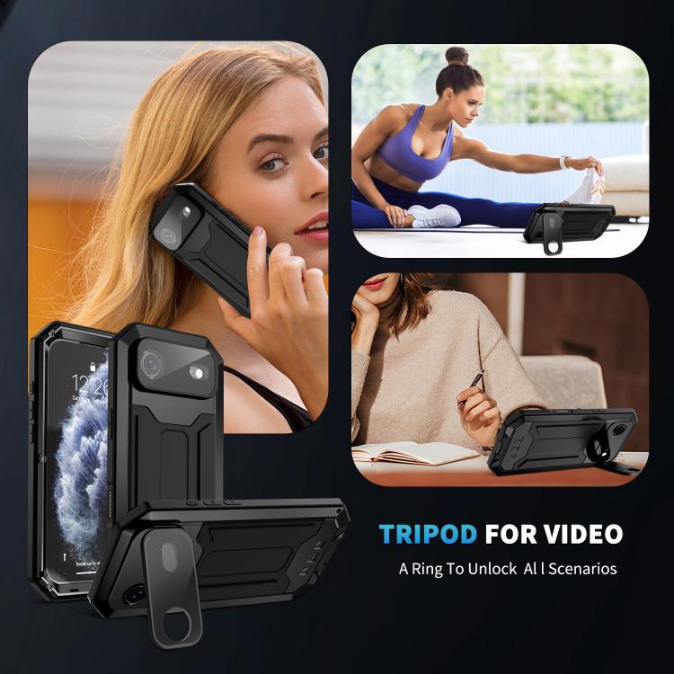 For iPhone Air R-JUST Sliding Camera IP54 Life Waterproof Holder Phone Case(Black) - iPhone Air Cases by R-JUST | Online Shopping UK | buy2fix