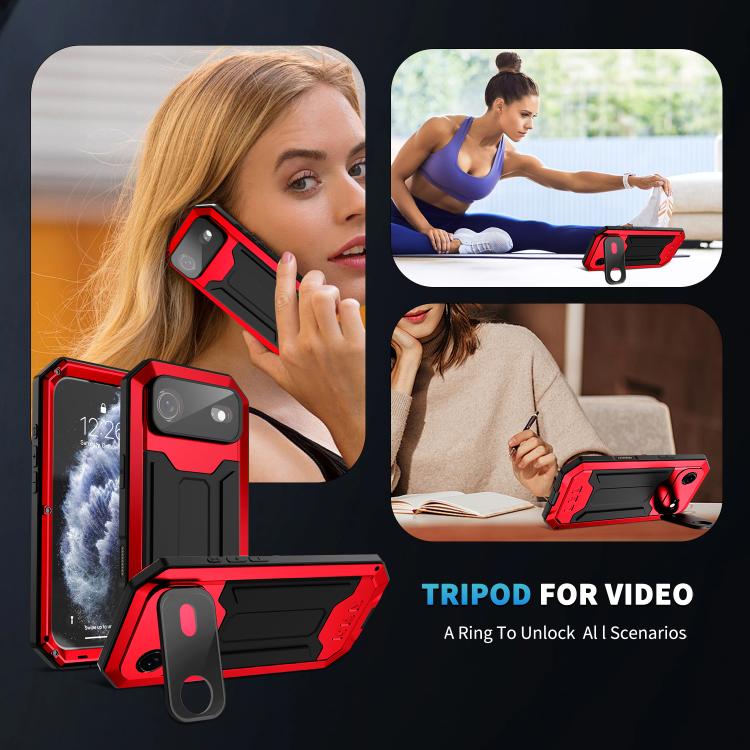 For iPhone Air R-JUST Sliding Camera IP54 Life Waterproof Holder Phone Case(Red) - iPhone Air Cases by R-JUST | Online Shopping UK | buy2fix