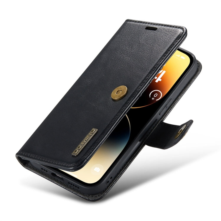 For iPhone 15 Pro Max DG.MING Crazy Horse Texture Detachable Magnetic Leather Phone Case(Black) by DG.MING