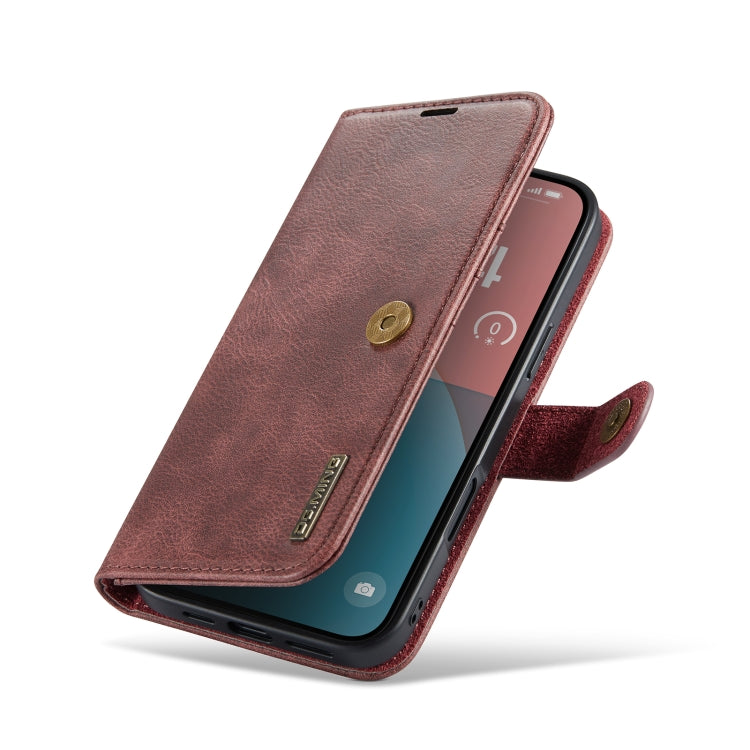 For iPhone 16 Plus DG.MING Crazy Horse Texture Detachable Magnetic Leather Phone Case(Red) by DG.MING