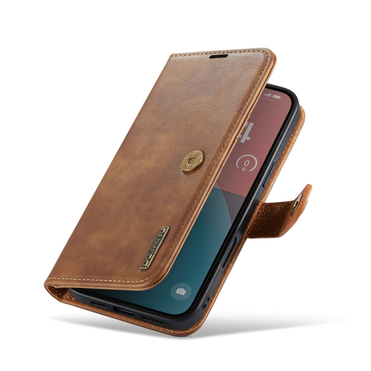 For iPhone 16 Plus DG.MING Crazy Horse Texture Detachable Magnetic Leather Phone Case(Brown) by DG.MING