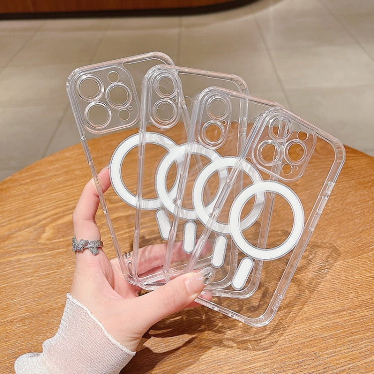 For iPhone 16 Fine Hole MagSafe Magnetic Clear Acrylic TPU Case(Transparent) by buy2fix