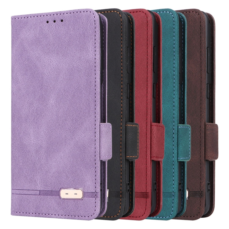 For OnePlus 12 Magnetic Clasp Leather Phone Case(Red) by buy2fix