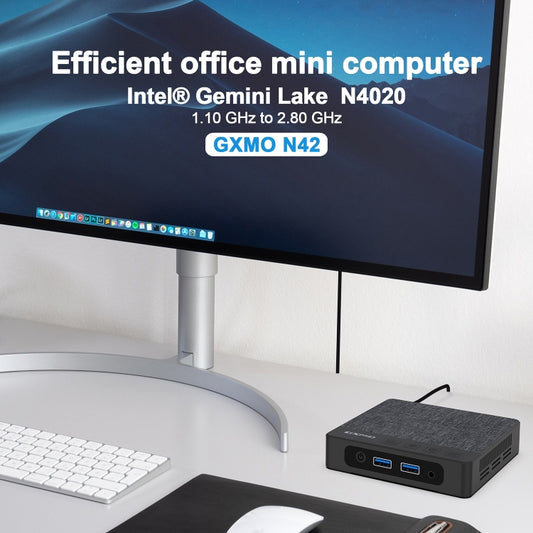 GXMO N42 Windows 11 Intel Gemini Lake N4000 Mini PC NVME SSD WiFi Mini Desktop Computer, Specification:6GB+64GB(Black) by GXMO
