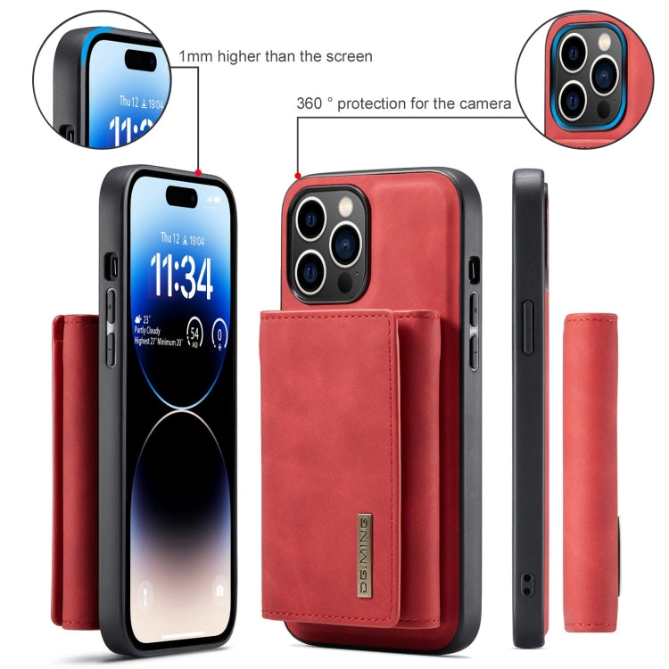 For iPhone 15 Pro DG.MING M1 Series 3-Fold Multi Card Wallet Leather Phone Case(Red) by DG.MING