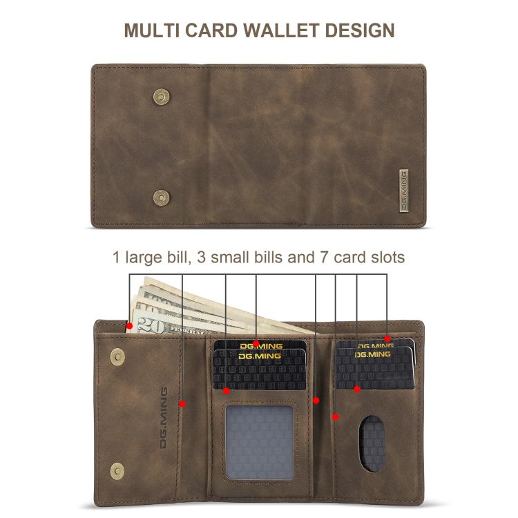 For iPhone 17 Pro Max DG.MING M1 Series 3-Fold Multi Card Wallet Leather Phone Case(Coffee) - iPhone 17 Pro Max Cases by DG.MING | Online Shopping UK | buy2fix