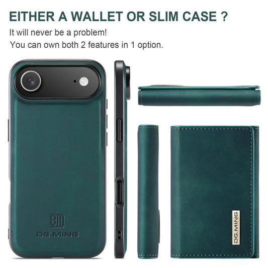 For iPhone Air DG.MING M1 Series 3-Fold Multi Card Wallet Leather Phone Case(Green) - iPhone Air Cases by DG.MING | Online Shopping UK | buy2fix