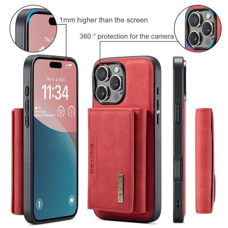 For iPhone 16 Pro Max DG.MING M2 Series 3-Fold Card Bag Wallet Leather Phone Case(Red) by DG.MING