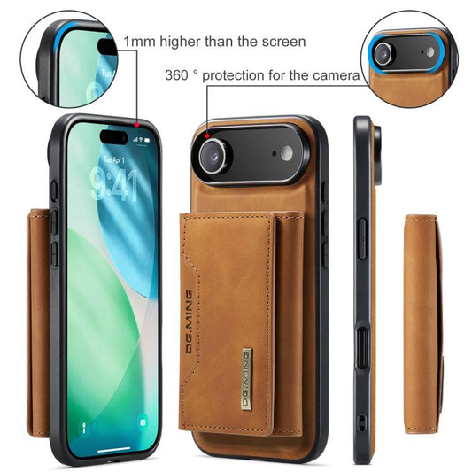For iPhone 17 Air DG.MING M2 Series 3-Fold Card Bag Wallet Leather Phone Case(Brown) - iPhone 17 Air Cases by DG.MING | Online Shopping UK | buy2fix