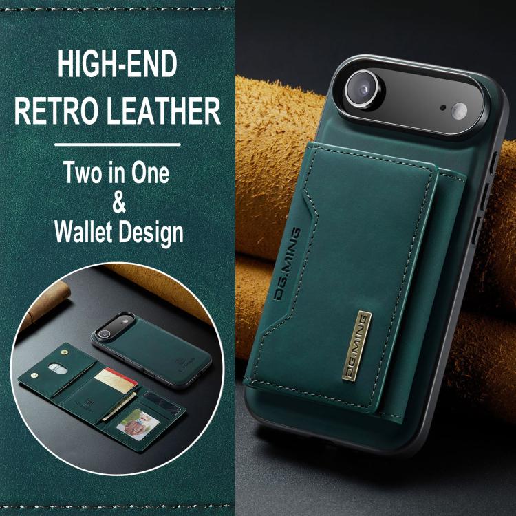 For iPhone 17 Air DG.MING M2 Series 3-Fold Card Bag Wallet Leather Phone Case(Green) - iPhone 17 Air Cases by DG.MING | Online Shopping UK | buy2fix