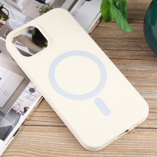 For iPhone 14 Plus MagSafe Liquid Silicone Phone Case(White) by buy2fix