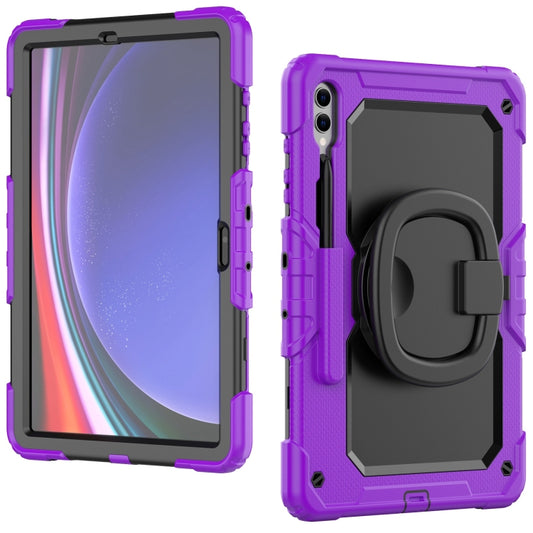 For Samsung Galaxy Tab S9+ / S10+ D Type Silicone Hybrid PC Tablet Case with Handle Holder(Purple) by buy2fix