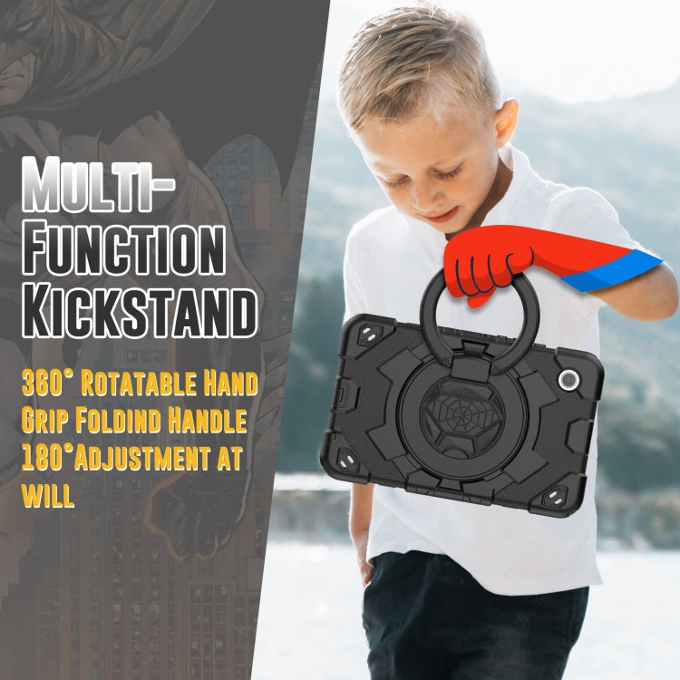 For Samsung Galaxy Tab A11 / A9 Spider Rotation Handle Silicone Hybrid PC Tablet Case(Black) by buy2fix