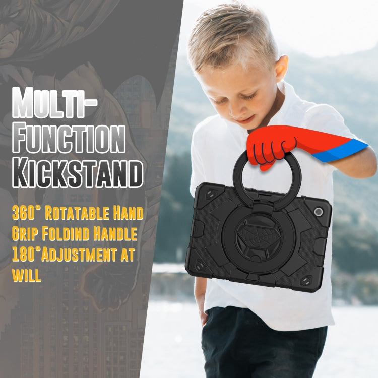 For Samsung Galaxy Tab A11+ / A9+ Spider Rotation Handle Silicone Hybrid PC Tablet Case(Black) by buy2fix