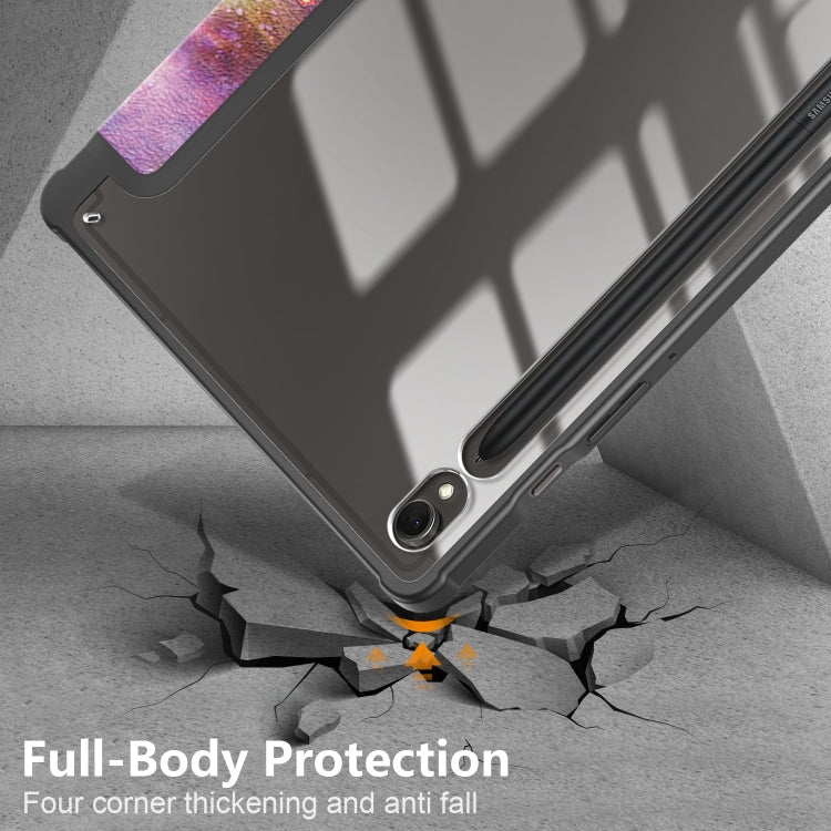 For Samsung Galaxy Tab S9 Acrylic 3-folding Painted Smart Leather Tablet Case(Milky Way) by buy2fix