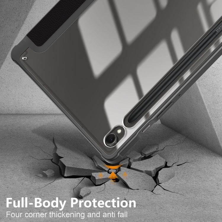 For Samsung Galaxy Tab S9 Acrylic 3-folding Painted Smart Leather Tablet Case(Big Eyes ME) by buy2fix