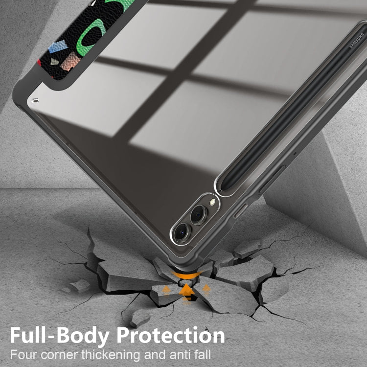 For Samsung Galaxy Tab S9+ Acrylic 3-folding Painted Smart Leather Tablet Case(Graffiti) by buy2fix