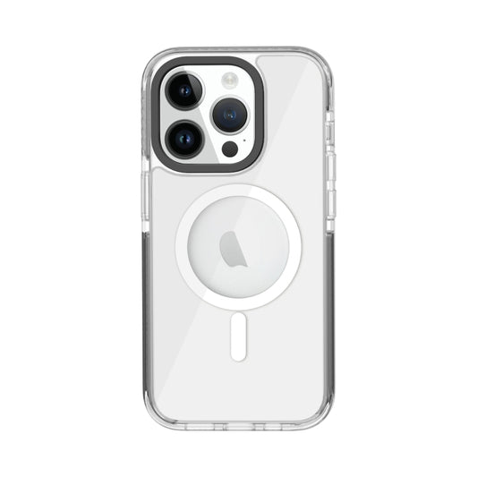 For iPhone 15 Pro Max Kingsteel Wolf MagSafe Transparent Phone Case(Black) by buy2fix