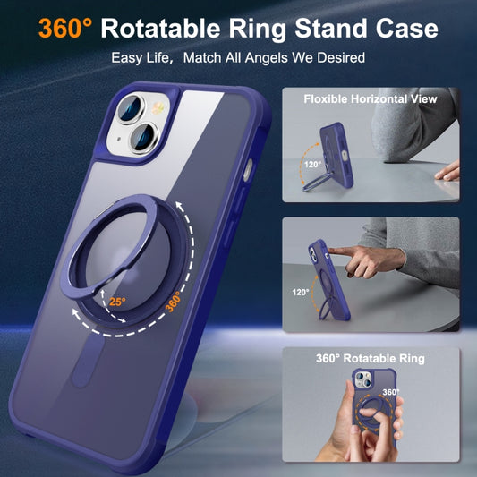 For iPhone 15 MagSafe Magnetic Rotating Holder Phone Case(Klein Blue) by buy2fix