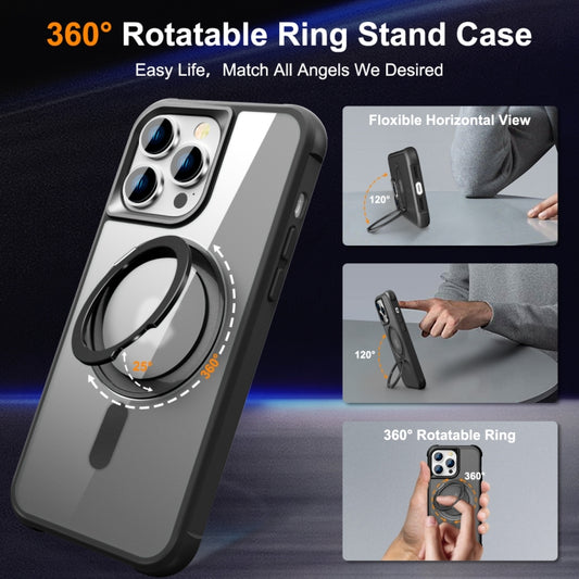 For iPhone 14 Pro MagSafe Magnetic Rotating Holder Phone Case(Black) by buy2fix