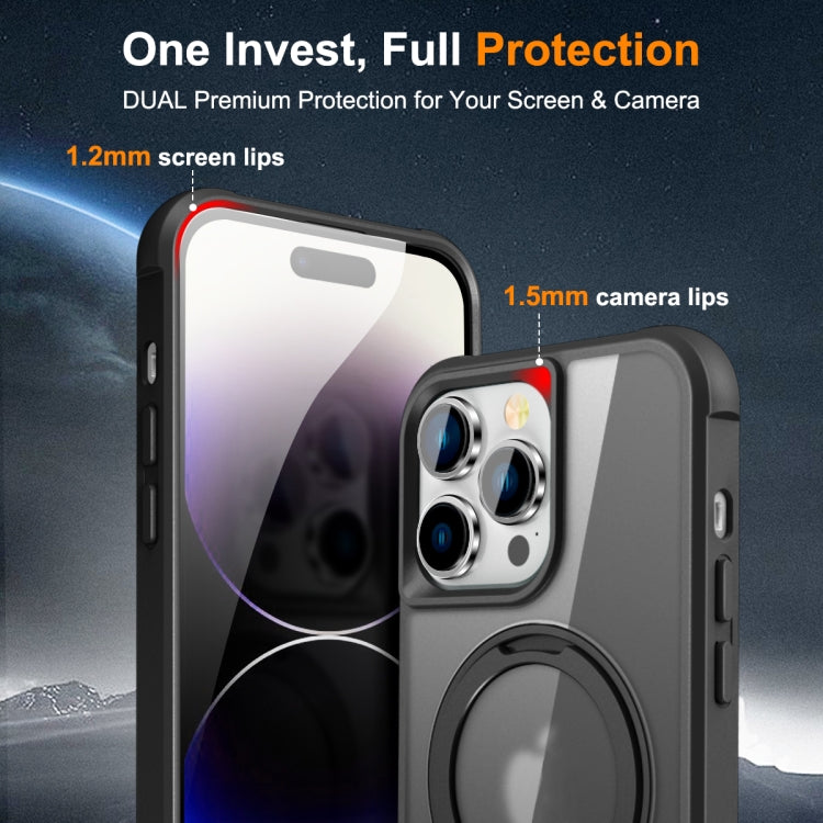 For iPhone 14 Pro MagSafe Magnetic Rotating Holder Phone Case(Black) by buy2fix