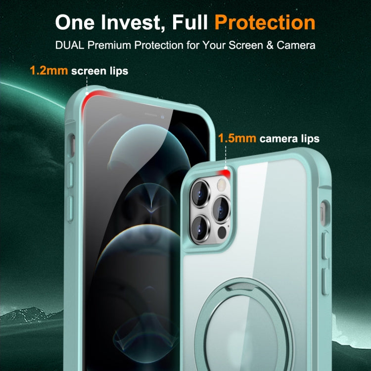 For iPhone 13 Pro Max / 12 Pro Max MagSafe Magnetic Rotating Holder Phone Case(Lake Blue) by buy2fix