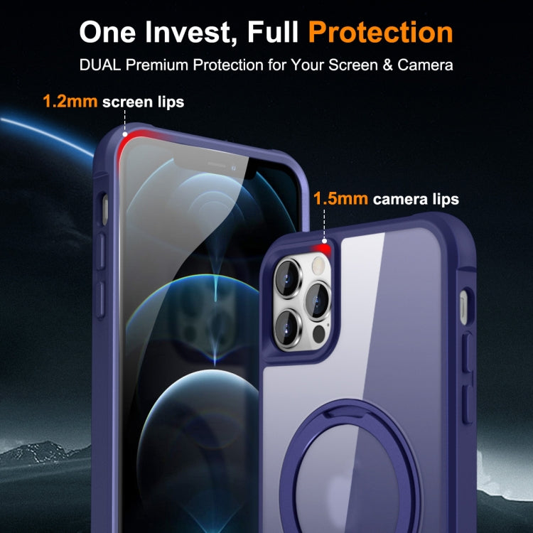 For iPhone 13 Pro Max / 12 Pro Max MagSafe Magnetic Rotating Holder Phone Case(Klein Blue) by buy2fix