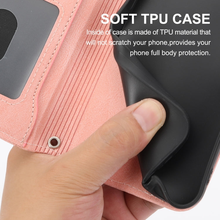 For iPhone 16 Oil Skin Zipper Wallet Leather Phone Case(Pink) by buy2fix