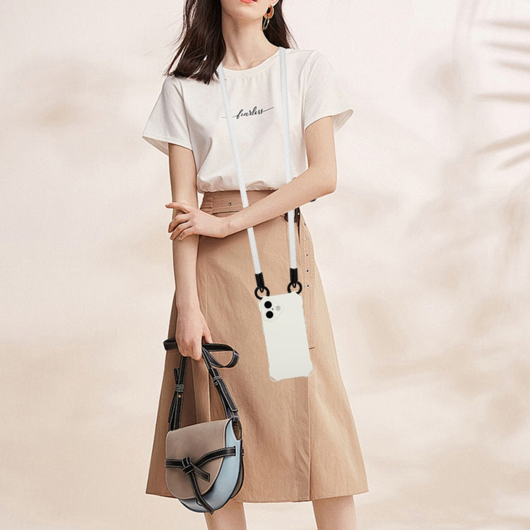 For iPhone 16 Four-corner Shockproof TPU Phone Case with Lanyard(White) by buy2fix