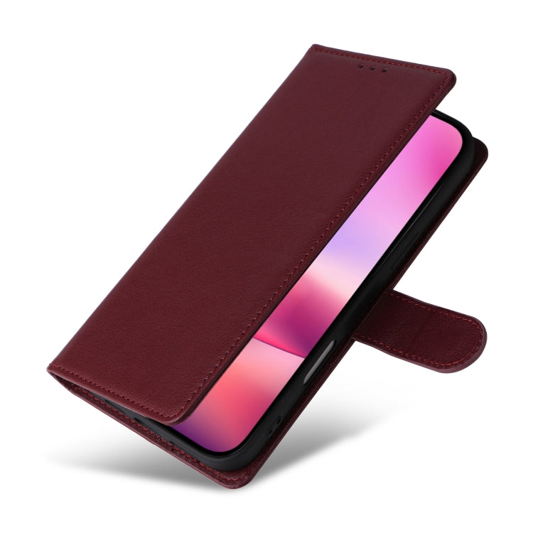 For iPhone 16 Plus 3-Card Slots Multifunctional Leather Phone Case(Wine Red) by buy2fix