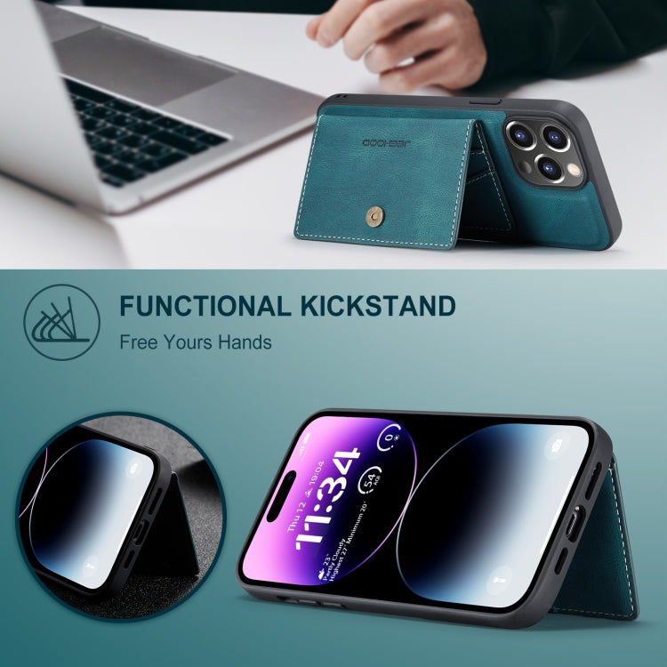 For iPhone 15 Pro JEEHOOD Retro Magnetic Detachable Leather Phone Case(Blue) - iPhone 15 Pro Cases by JEEHOOD | Online Shopping UK | buy2fix