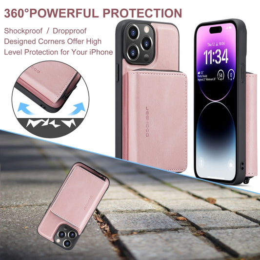 For iPhone 15 Pro Max JEEHOOD Magnetic Zipper Wallet Leather Phone Case(Pink) by JEEHOOD