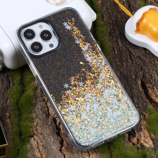 For iPhone 15 Pro Max DFANS DESIGN Snowflake Starlight Shining Phone Case(Black) by DFANS DESIGN