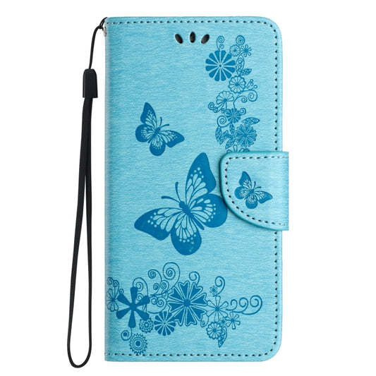 For iPhone 16 Plus Butterfly Embossed Flip Leather Phone Case(Blue) by buy2fix