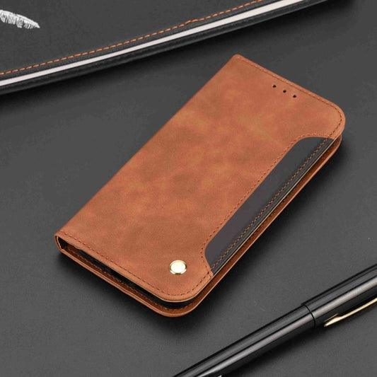 For iPhone 16 Pro Max Skin Feel Splicing Leather Phone Case(Brown) by buy2fix