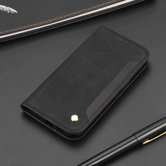 For iPhone 16 Pro Max Skin Feel Splicing Leather Phone Case(Black) by buy2fix