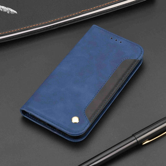 For iPhone 16 Pro Skin Feel Splicing Leather Phone Case(Blue) by buy2fix