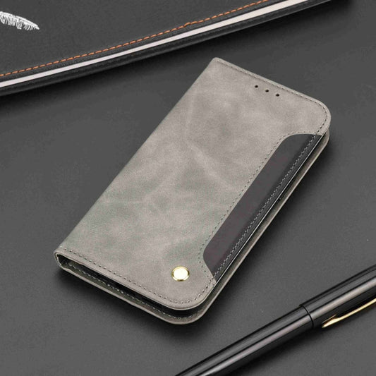 For iPhone 16 Plus Skin Feel Splicing Leather Phone Case(Grey) by buy2fix