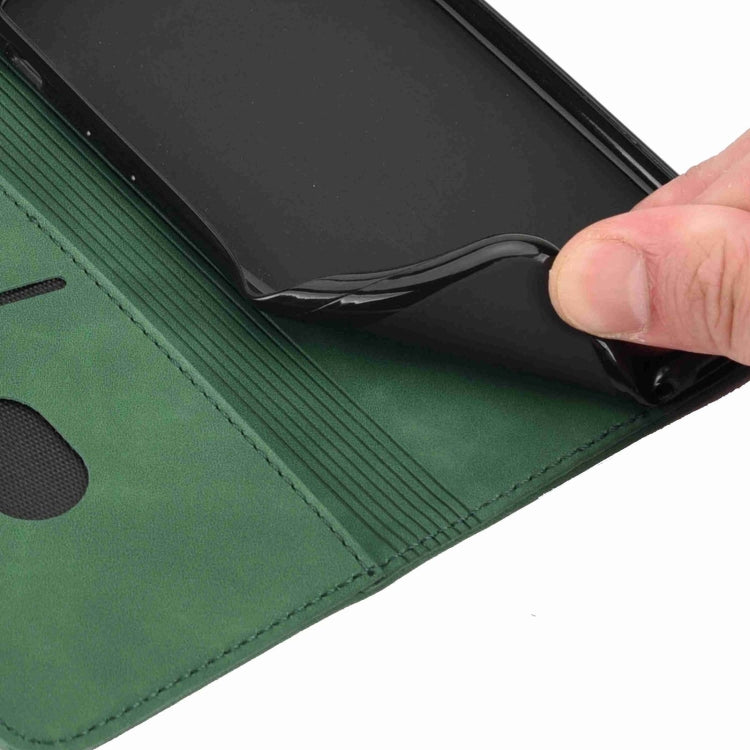 For iPhone 16 Plus Skin Feel Splicing Leather Phone Case(Green) by buy2fix