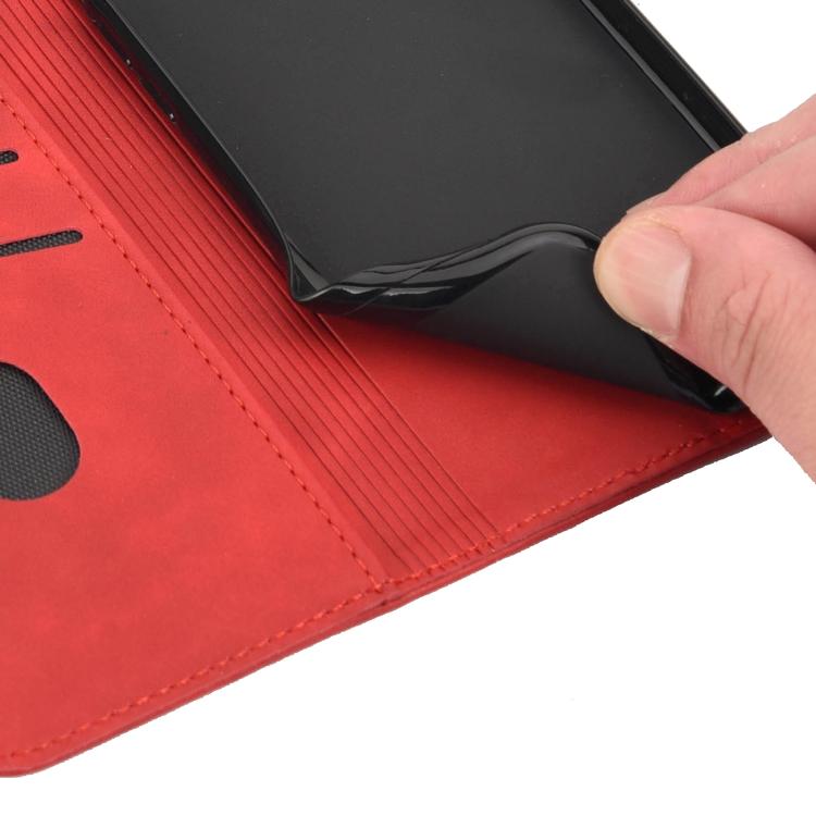 For iPhone 16e Skin Feel Splicing Leather Phone Case(Red) - iPhone 16e Cases by buy2fix | Online Shopping UK | buy2fix