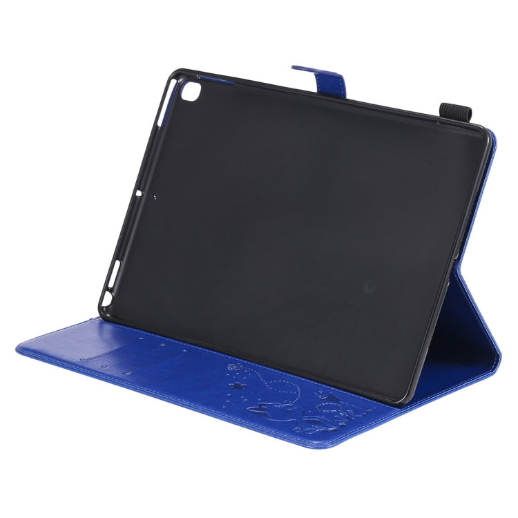 For iPad 10.2 / Air (2019) / Pro 10.5 Cat Bee Embossing Pattern Horizontal Flip Leather Case with Holder & Card Slots & Wallet & Pen Slot & Wake-up / Sleep Function(Blue) - iPad 10.2 Cases by buy2fix | Online Shopping UK | buy2fix