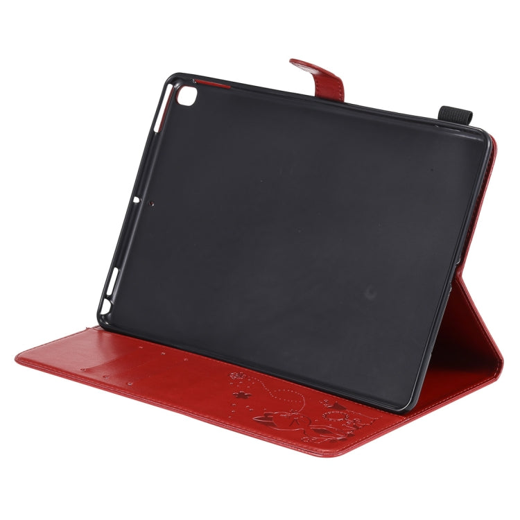 For iPad 10.2 / Air (2019) / Pro 10.5 Cat Bee Embossing Pattern Horizontal Flip Leather Case with Holder & Card Slots & Wallet & Pen Slot & Wake-up / Sleep Function(Red) - iPad 10.2 Cases by buy2fix | Online Shopping UK | buy2fix