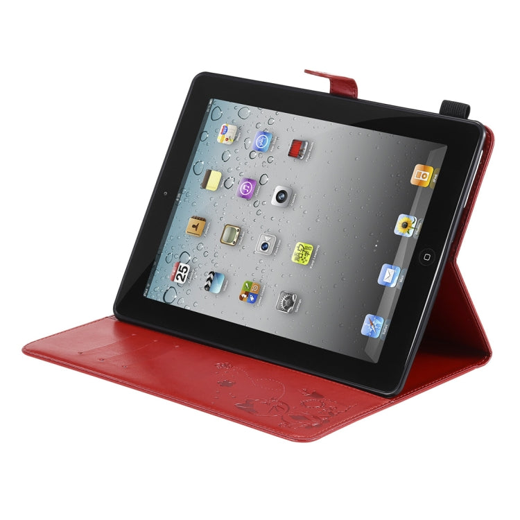 For iPad 4 / 3 / 2 Cat Bee Embossing Pattern Horizontal Flip Leather Case with Holder & Card Slots & Wallet & Pen Slot & Wake-up / Sleep Function(Red) - iPad 4 & 3 & 2 Cases by buy2fix | Online Shopping UK | buy2fix
