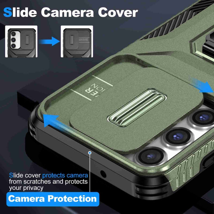 For Samsung Galaxy S23 5G Sliding Camshield Holder Phone Case(Alpine Green) by buy2fix